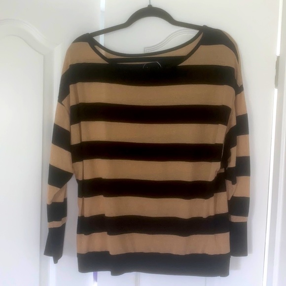 INC International Concepts Tops - Black & gold stripe blouse